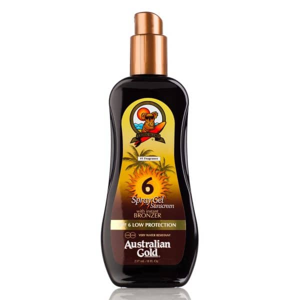 AUSTRALIAN GOLD SPF 6 SPRAY GEL SUNSCREEN WITH INSTANT BRONZER 1