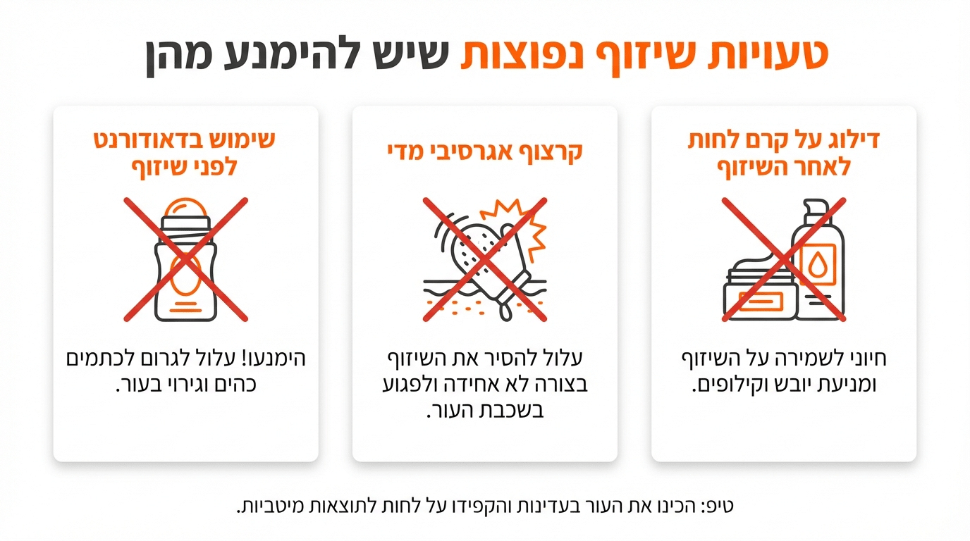 טעויות נפוצות שהורסות את תוצאת השיזוף