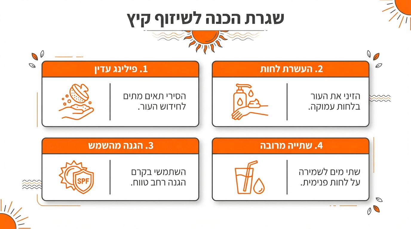 הכנה לקיץ טיפים לשיזוף אחיד וללא כתמים