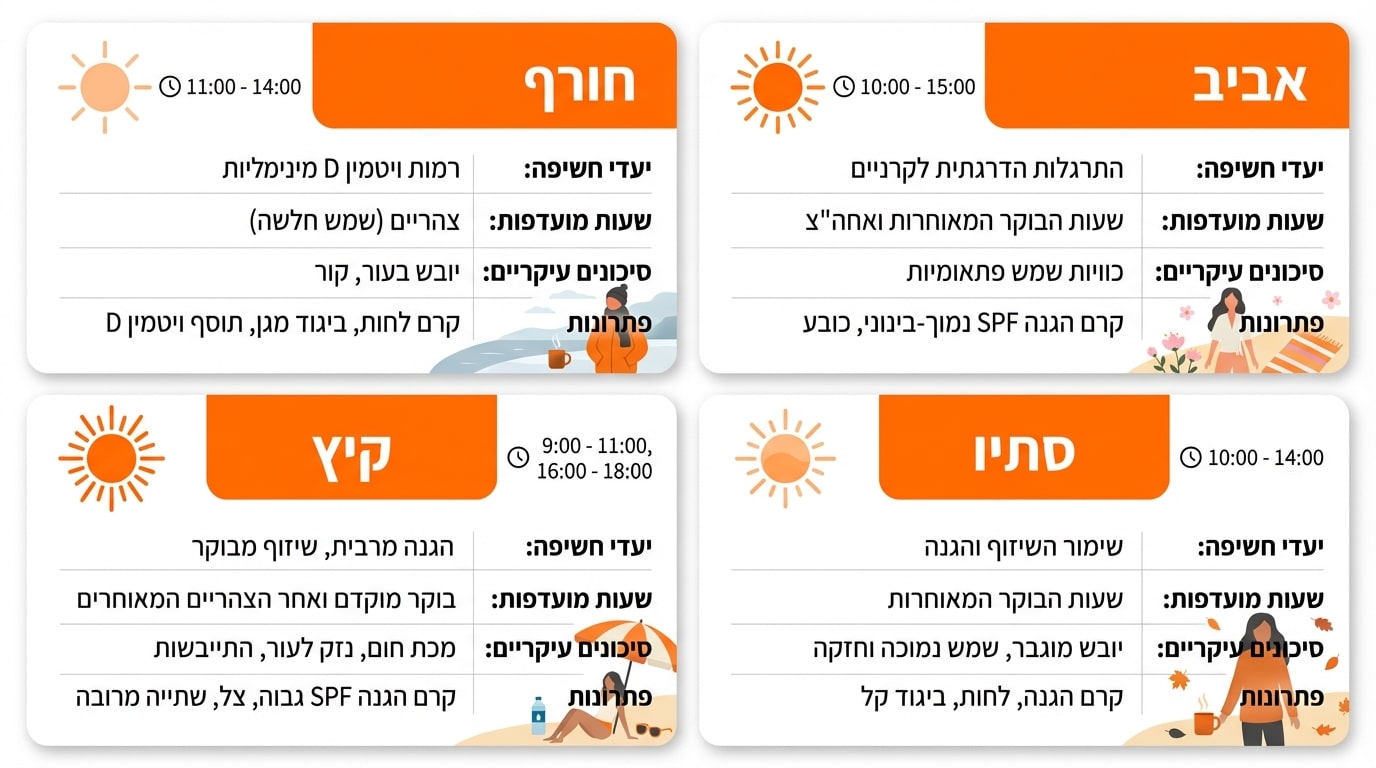 תכנית שיזוף עונתי מה עושים בכל עונה