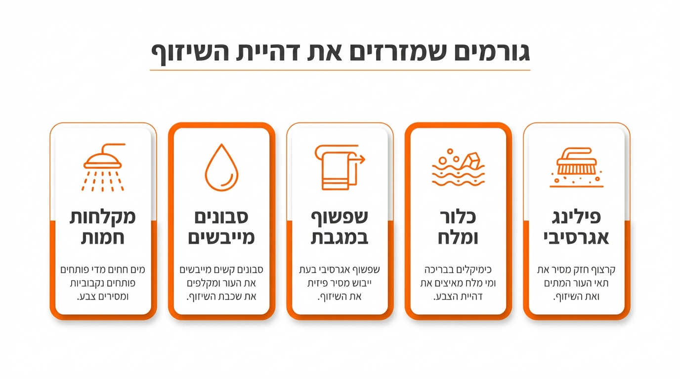 מה מוריד שיזוף הכי מהר - גורמים שמאיצים דהיית השיזוף